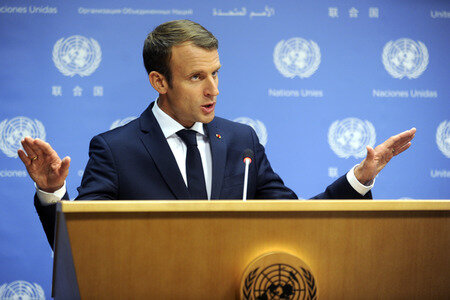 UN-Pressekonferenz  mit Emmanuel Macron in New York