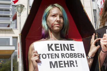 PETA Demonstration gegen das Robbenschlachten, Berlin