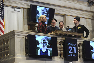 Fall Out Boy Ring läuten die NYSE Schlussglockell, New York