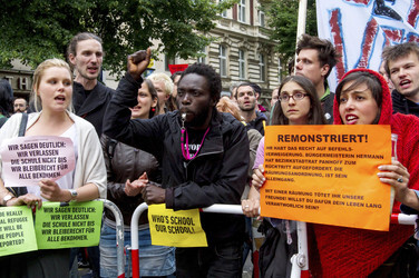 Demonstrationen gegen Räumung der besetzten Gerhart-Hauptmann-Schule, Berlin