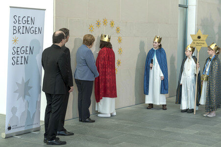 Angela Merkel empfängt die Sternsinger in Berlin