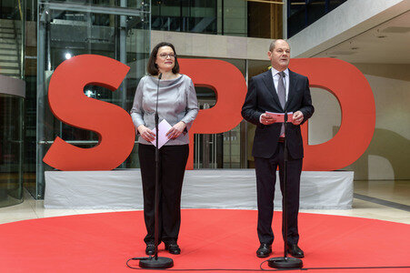 Pressekonferenz zur Vorstellung der Minister der SPD in der zukünftigen Regierung in Berlin