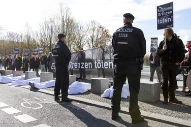Campact-Aktion 'Europas Grenzen töten', Berlin