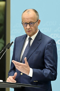 Pressekonferenz mit Friedrich Merz in Berlin