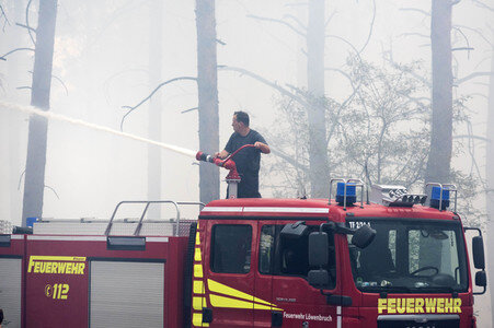 Waldbrandbekämpfung bei Treuenbrietzen