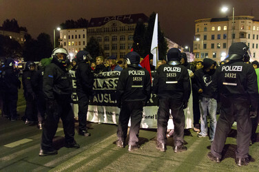 Demonstration am Kreuzberger Oranienplatz, Berlin