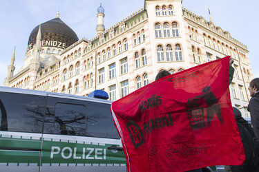 Proteste gegen Pegida Demonstration, Dresden