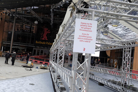 Aufbauarbeiten für die Berlinale 2017
