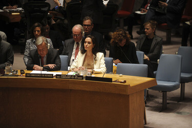 Angelina Jolie bei einer Sitzung des UN-Sicherheitsrates, New York