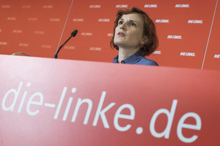 Pressekonferenz von Katja Kipping in Berlin