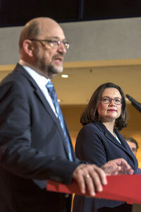SPD-Pressekonferenz zu den Koalitionsverhandlungen in Berlin