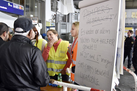 Ankunft der Flüchtlinge am Hauptbahnhof München