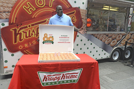 80. Geburtstag der Restaurantkette Krispy Kreme in New York