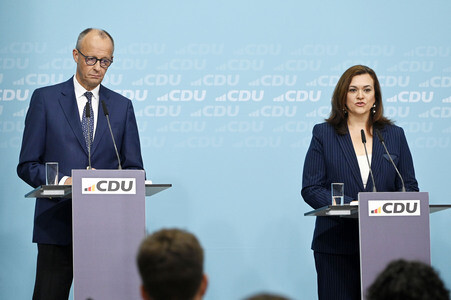 Pressekonferenz mit Friedrich Merz in Berlin