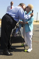Chris Christie spricht in Belmar