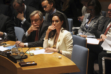 Angelina Jolie bei einer Sitzung des UN-Sicherheitsrates, New York