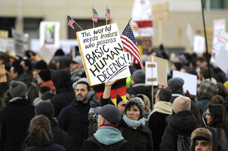Protest gegen Donald Trump in Berlin