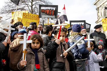 Gedenkdemo für die vom IS ermordeten ägyptischen Christen, Berlin