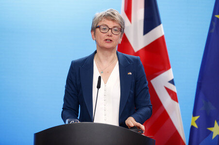 Pressekonferenz mit Johann Wadephul und Yvette Cooper in Berlin