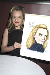Elisabeth Moss erhält eine Kariaktur im Sardi's in New York