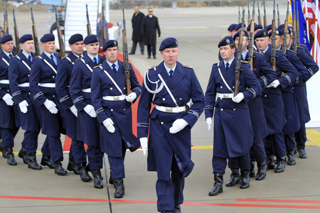 Ankunft von Barack Obama auf dem Flughafen Hannover-Langenhagen