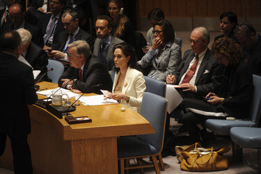 Angelina Jolie bei einer Sitzung des UN-Sicherheitsrates, New York