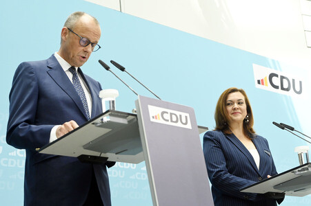 Pressekonferenz mit Friedrich Merz in Berlin