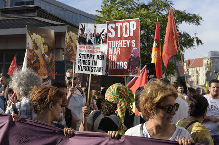 Protest gegen das Vorgehen der türkischen Regierung nach dem gescheiterten Militärputsch