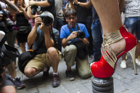 Heeled Shoes Wettlauf auf der Madrid Gay Pride 2018