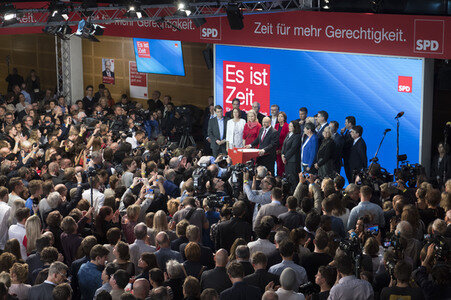 Bundestagswahlabend bei der SPD in Berlin