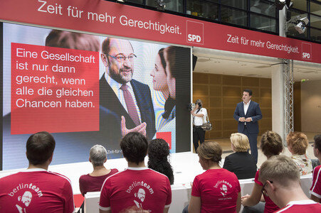 Präsentation der SPD-Bundestagswahlplakate in Berlin