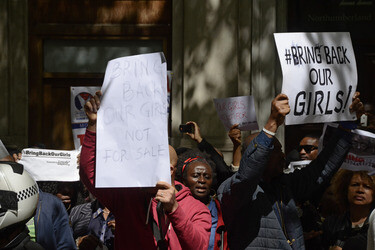 Protest gegen die Entführung von über 200 nigerianischen Mädchen, London