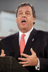 Chris Christie trifft Sandy-geschädigte Hausbesitzer, Manahawkin