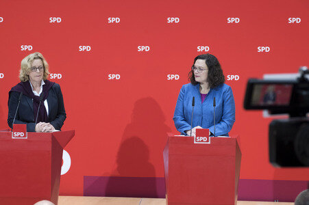 Pressekonferenz der SPD in Berlin