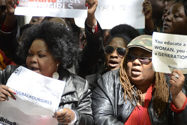 Protest gegen die Entführung von über 200 nigerianischen Mädchen, London