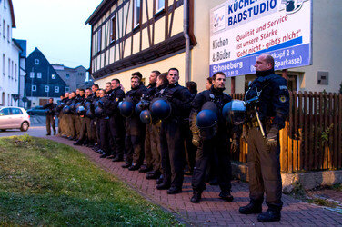 Gegen-Demo in Schneeberg