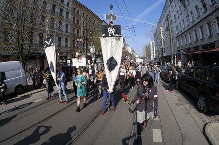 Demonstration gegen die Umstrukturierung der Berliner Volksbühne
