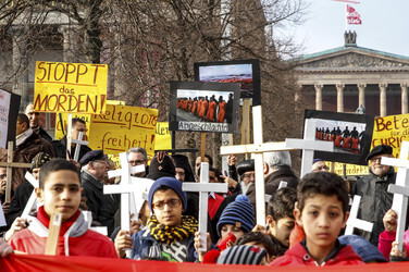Gedenkdemo für die vom IS ermordeten ägyptischen Christen, Berlin