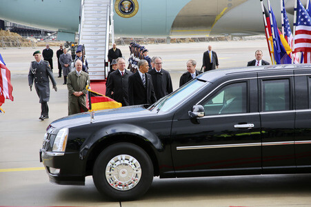 Ankunft von Barack Obama auf dem Flughafen Hannover-Langenhagen