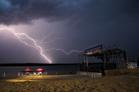 Gewitter beim Helene Beach Festival in Frankfurt