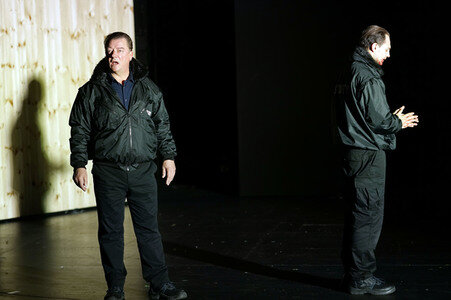 Theaterprobe 'Die stillen Trabanten' in Berlin
