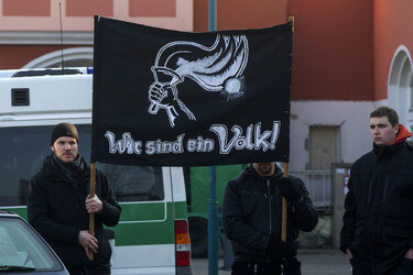 Neonazi Demonstration gegen Flüchtlingsheime, Frankfurt/Oder