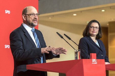 SPD-Pressekonferenz zu den Koalitionsverhandlungen in Berlin