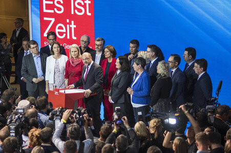 Bundestagswahlabend bei der SPD in Berlin