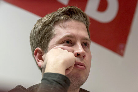 Kevin Kühnert auf NoGroKo-Werbetour in Berlin