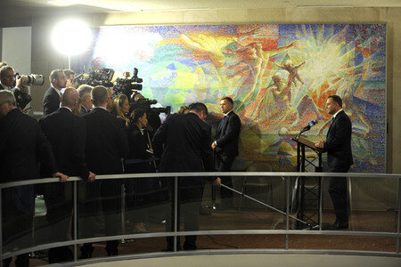 UN-Pressekonferenz  mit Andrzej Duda in New York