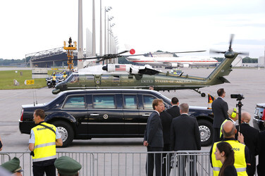 Ankunft von Präsident Barack Obama in München