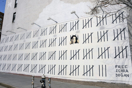 Banksy Protest gegen die Inhaftierung von Zehra Dogan in New York