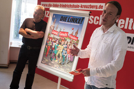 Plakatpräsentation der Linken in Berlin