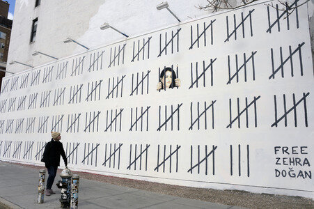 Banksy Protest gegen die Inhaftierung von Zehra Dogan in New York